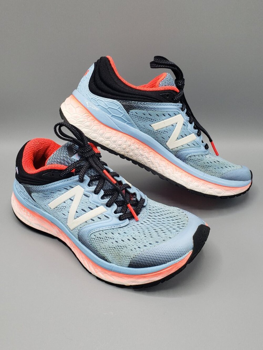 New Balance Womens 7.5 Running Shoes W1080CS8 Blue Black Pink Fresh Foam 1080 V8